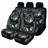 1 / 7PCS housse de siège de voiture universelle noir et blanc Wolf Design siège avant et arrière protection complète