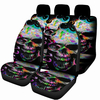 1 / 7PCS housses de siège de voiture universelles Skull Design couverture complète de siège avant et arrière