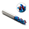 1-10mm 4 cannelures fraise en carbure de tungstène HRC65 bleu NACO enduit fraise CNC outil