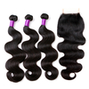 1 Bundle perruque brésilienne de vague de corps 100% dentelle de cheveux humains vierges Extensions de dentelle frontale