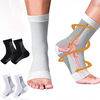 1 Pair Neuropathy Compression Socks for Pain Relief Plantar Fasciitis Ankle Brace for Women and Men, Full Open Toe Compre