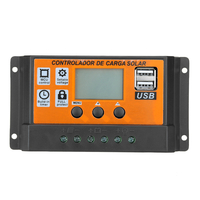 10-100A 12V / 24V Dual USB LCD Panneau solaire Batterie Régulateur de charge du régulateur