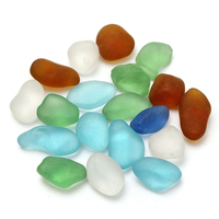 10-16mm couleur mélangée perles de verre Sea Beach non percés en vrac bijoux pendentif bricolage décor