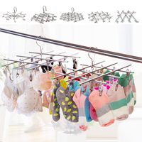 10-35Clips Pliable Tissu Cintre En Plein Air Voyage Maison Sous-Vêtements Chaussette Étendoir À Linge En Acier Inoxydabl