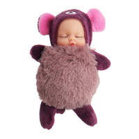 10 cm Chaude Mignon Mini Poupées Porte-clés Jouet Cartoon Dormir Bébé En Peluche Pendentif Modèle Cadeau Pour Ch