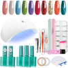 10 Couleur Gel Vernis À Ongles Starter Kit 28pcs Ensemble UV Lampe 48W LED Nail Lampe Vernis À Ongles Base Gel Revêtemen