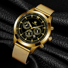 10 couleurs acier inoxydable alliage hommes décontracté affaires maille ceinture montre trois yeux décoratif lumineux ca