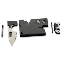 10-en-1 outils de compagnon dentelés de carte de crédit multi avec la boussole de loupe tournevis