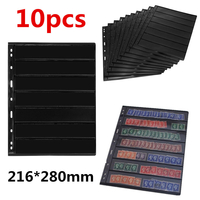 10 feuilles de tampon noir et page double face (7 bandes) et 9 trous de reliure.