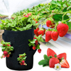 10 Gallons Sac de plantation de fraises 43L 8 poches Pochette de plantation Pots en tissu pour conteneur de légumes frai