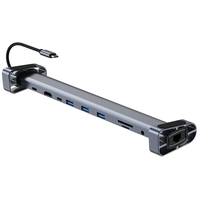 10-in-1 Type-C Docking Station with USB3.0*3 USB-C Data PD100W USB-C 4K/30Hz HDMI 100Mbps RJ45 SD/TF Card Reader Slot 3.