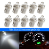 10-Pack T5-B8.5D Single Dome LED Car Light Indicator Light Width Light 5050SMD1 LED Instrument Light Instrument Panel Li