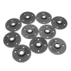 10 Pcs / Ensemble 1/2 "3/4" 1 "Plaques de bride de plancher en fonte malléable 4 trous noirs Tuyaux Raccords Tuyau Indus