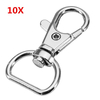 10 Pcs 40mm Argent En Alliage de Zinc Pivotant Homard Griffe Fermoir Mousqueton avec 16mm D Anneau