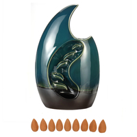 10 pcs Cônes À La Main En Céramique Bouddhisme Blackflow Encens Brûleur Titulaire Encensoir Yoga Aromathérapie Décoratio
