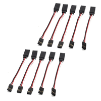 10 PCS JR Plug Male to Female Servo Extension Cable 3P 100mm 30Core for Futaba and JR Servos / RC Cars Airplanes Helicop