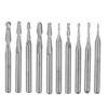 10 pièces / ensemble de fraise dextrémité de nez de boule ensemble en acier au carbone 1mm-3.175mm fraise CNC