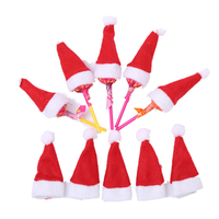 10 pièces / paquet Mini chapeau de noël chapeau de père noël chapeau de sucette de noël Mini cadeau de mariage casquette