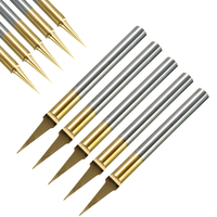 10 pièces 0.1mm 15 degrés carbure enduit de titane fond plat PCB gravure peu CNC routeur outil
