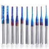 10 pièces 0.8-3mm bleu Nano revêtement gravure fraise fraise en carbure CNC routeur bits 1/8 pouce tige