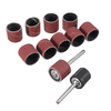 10 pièces 1/2 pouce tambour de ponçage 60 manches de grain bandes de polissage avec tige de 3mm mandrin de tambour de po