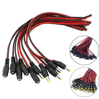 10 pièces 12 V mâle femelle prise dalimentation cc Jack Plug fil connecteur câble CCTV DC 5.5x2.1mm