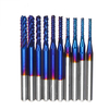 10 pièces 1/8 pouce fraise à tige 1.5mm -3.175mm bleu Nano enduit fraise CNC routeur Bits ensemble