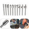 10 pièces 1/8 pouce tige aciers haute vitesse coupe coupe routeur bit outil de travail du bois