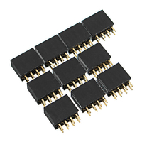 10 pièces 2.54mm 2x4P 8P Double rangée femelle à broche droite en-tête aiguille prise broche bande