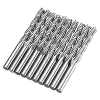 10 pièces 3.175 * 22mm 3 cannelures fraise fraise en carbure fraise CNC outil de coupe