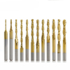 10 pièces 3.175mm tige titane enduit boule nez fraise en carbure fraise en spirale CNC routeur peu de gravure