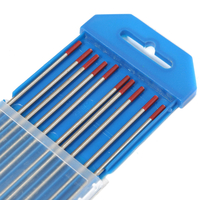 10 pièces 3/32 pouces x 7 pouces (2.4x175mm) ROUGE WT20 2% tungstène Thoriated soudage TIG électrodes baguettes de souda
