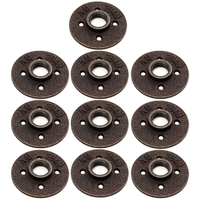 10 pièces 3/4 pouces noir en fonte malléable bride de plancher raccord tuyau NPT siège de bride murale Antique