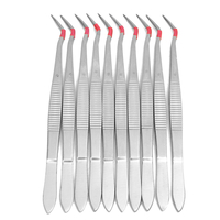 10 pièces 6 pouces en acier inoxydable pince à épiler dentaire Instruments de laboratoire chirurgical outil de dentister