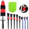 10 pièces brosse détaillée brosse de nettoyage de moyeu de roue brosse de lavage de voiture gant ensemble de brosses pou