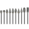 10 pièces carbure tungstène acier perceuse électrique tête de meulage fichier rotatif tungstène acier fraise travail du
