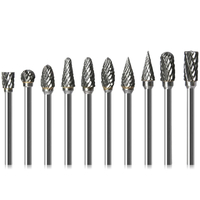 10 pièces carbure tungstène acier perceuse électrique tête de meulage fichier rotatif tungstène acier fraise travail du