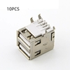 10 pièces Double couche 90 degrés flexion USB2.0 prise femelle Double interface de charge USB connecteur USB dalime