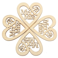 10 pièces en bois découpé au Laser en forme de cœur artisanat embellissements décoration faveurs de mariage