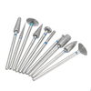 10 pièces ensemble de tête de meulage de polissage revêtu de diamant HP fraises rotatives à tige de 2, 35 mm