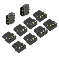 10 pièces RJX Amass MR60PW-M connecteur de carte de Circuit imprimé horizontal plaqué or à trois cœurs pour avion RC Bat