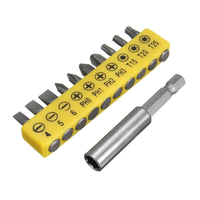 10 pièces Torx tête plate clé cruciforme tournevis ensemble avec porte-tournevis