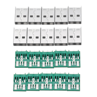 10 pièces USB AM 3.0 Type de plaque de soudage haut courant mâle corps court 17.0mm 5p vert deux pièces coque de fer hau