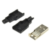 10 pièces USB2.0 Type-A Plug Adaptateur Mâle 4 broches Connecteur Jack Avec Couvercle En Plastique Noir