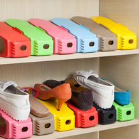 10 pièces/1 ensemble en plastique Durable maison Double couche chaussures étagères de rangement étagère à chaussures sup
