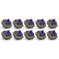 10 pièces/paquet interrupteurs violet crépuscule 5 broches 67g interrupteurs pré-lubrifiés à ressort plaqué or pour clav