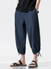 100 ％ Pantalon simple simple à cordon de serrage en coton de couleur unie