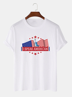 100% coton American Statue of Liberty Print T-shirts manches courtes col rond