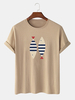 100% coton bande dessinée bande de poisson imprimer T-shirts simples à manches courtes
