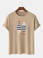 100% coton bande dessinée bande de poisson imprimer T-shirts simples à manches courtes